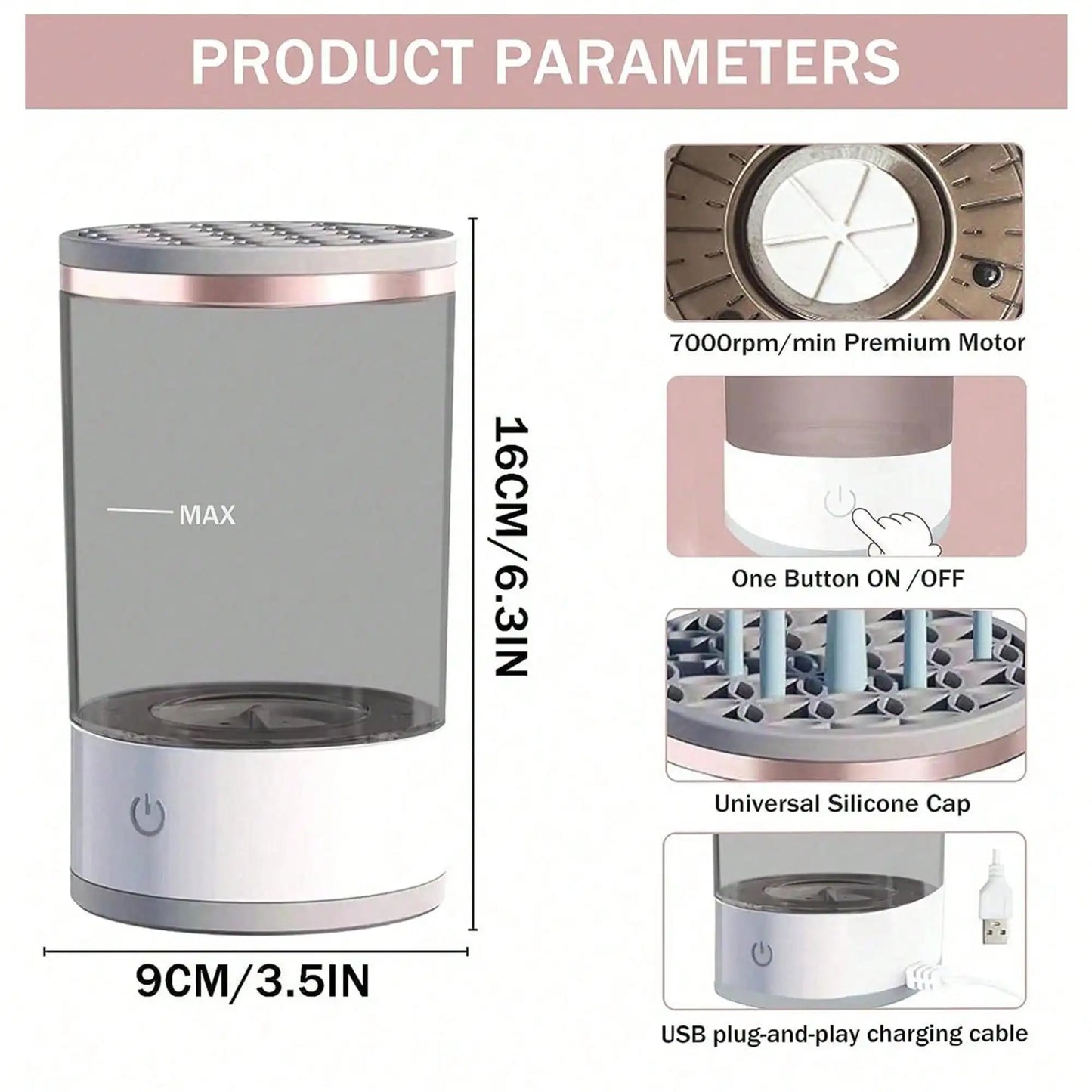 Electric Makeup Brush Cleaner & Dryer — Clean & Dry in 30 Seconds