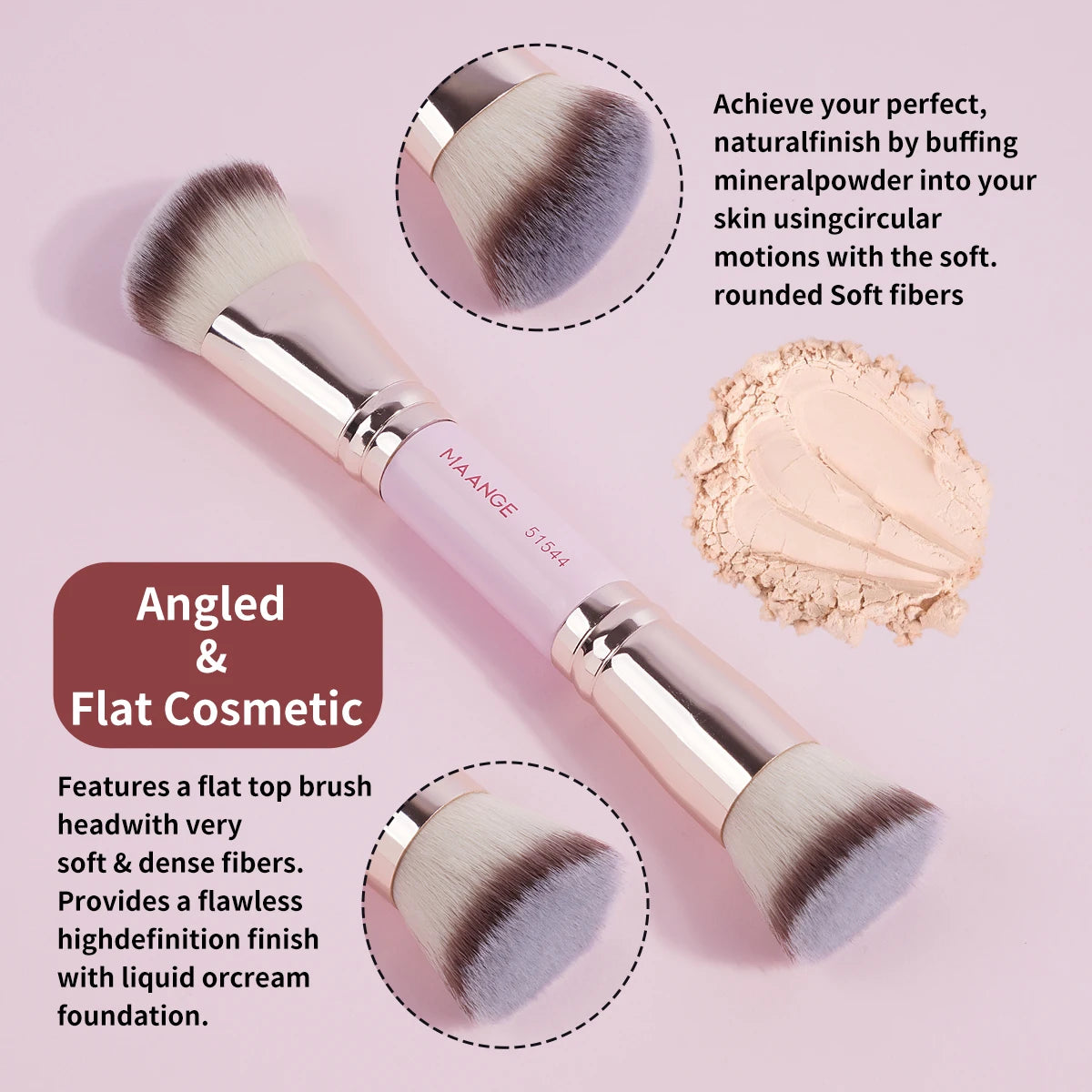 MAANGE 4-Piece Professional Makeup Brush Set — Soft, Vegan & Beginner-Friendly