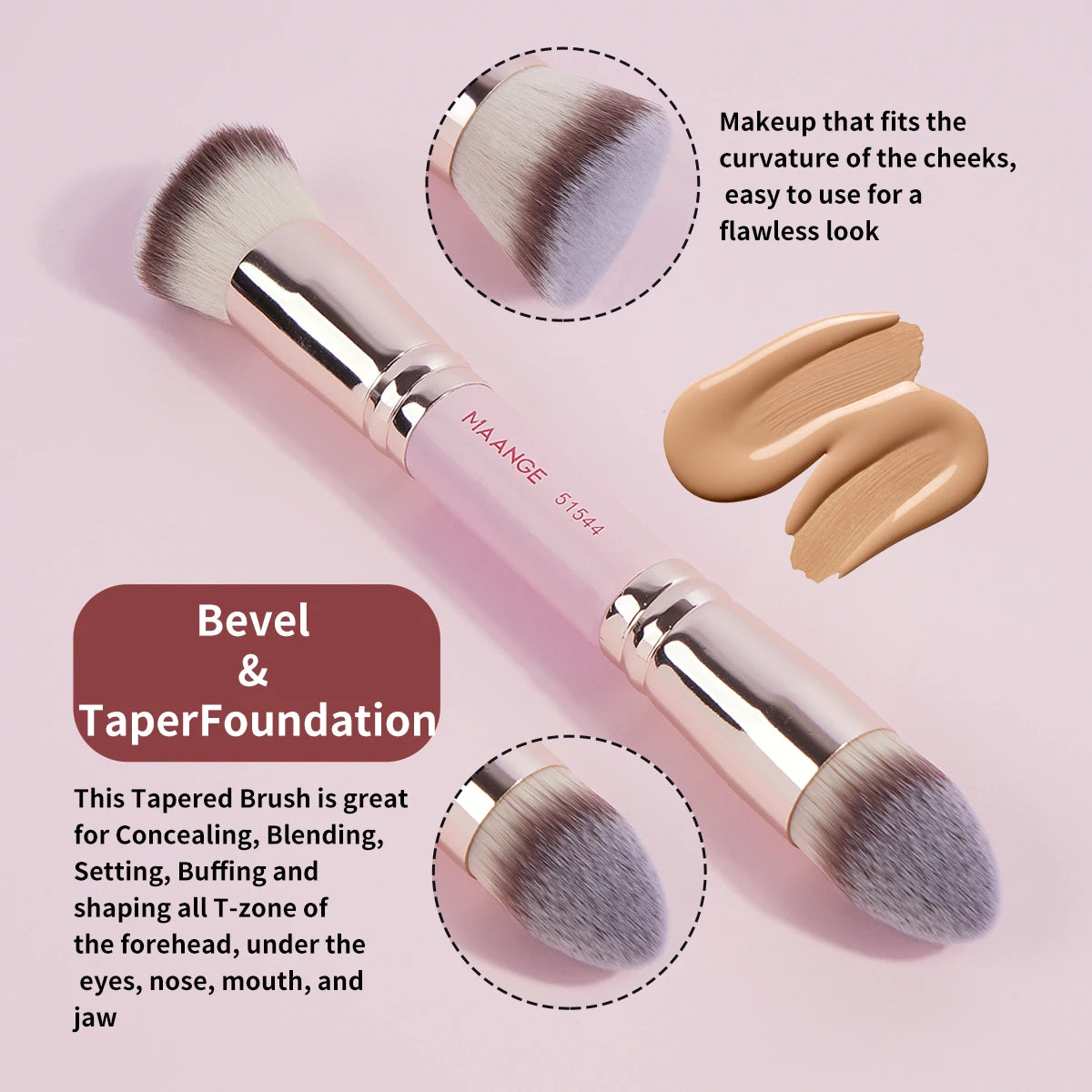 MAANGE 4-Piece Professional Makeup Brush Set — Soft, Vegan & Beginner-Friendly